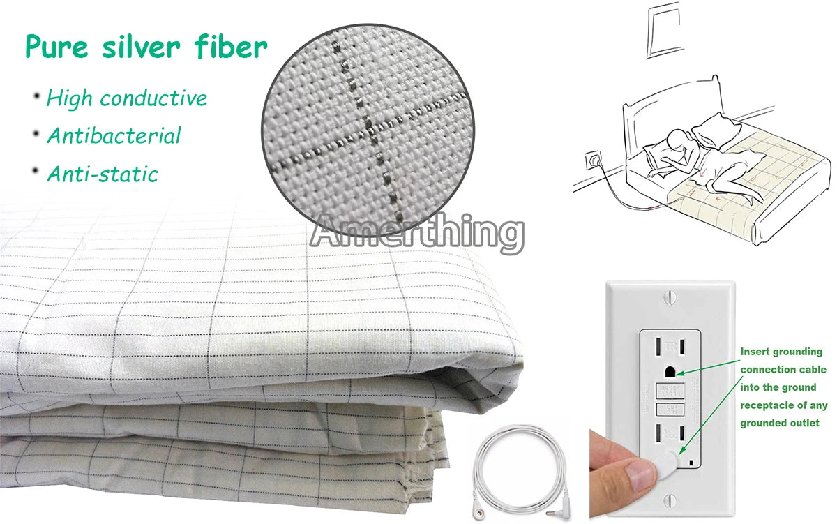 Organic Earthing King Size Fitted Bedsheet – Conductive Silver Fiber Grounding Sheet - MJ-4U
