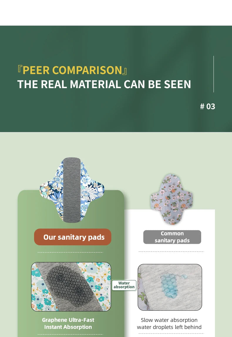Washable Graphene Menstrual Pads - Reusable & Comfortable Period Relief