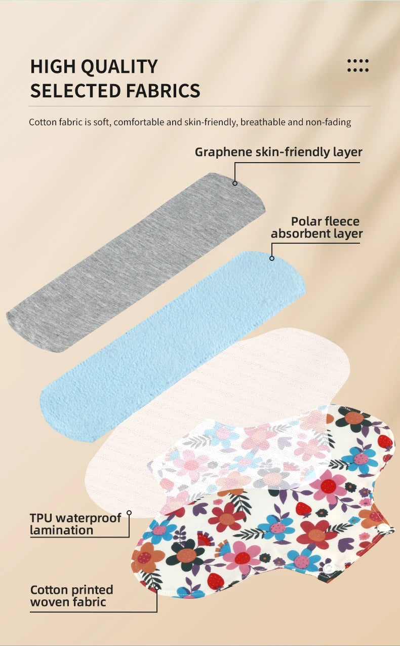 Washable Graphene Menstrual Pads - Reusable & Comfortable Period Relief