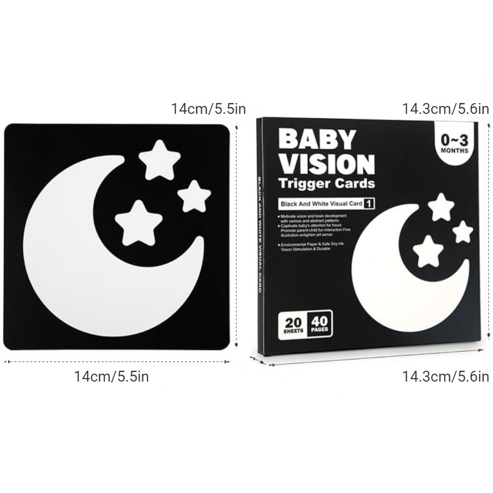 Baby Vision Stimulation - Montessori Cards Black and White Contrast Cards - MJ-4U