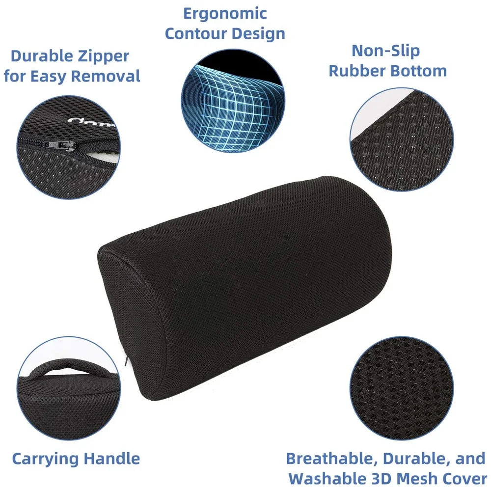 Ergonomic Under-Desk Foot Rest – Memory Foam Foot Stool for Fatigue Relief, Non-Slip Base, Washable Cover
