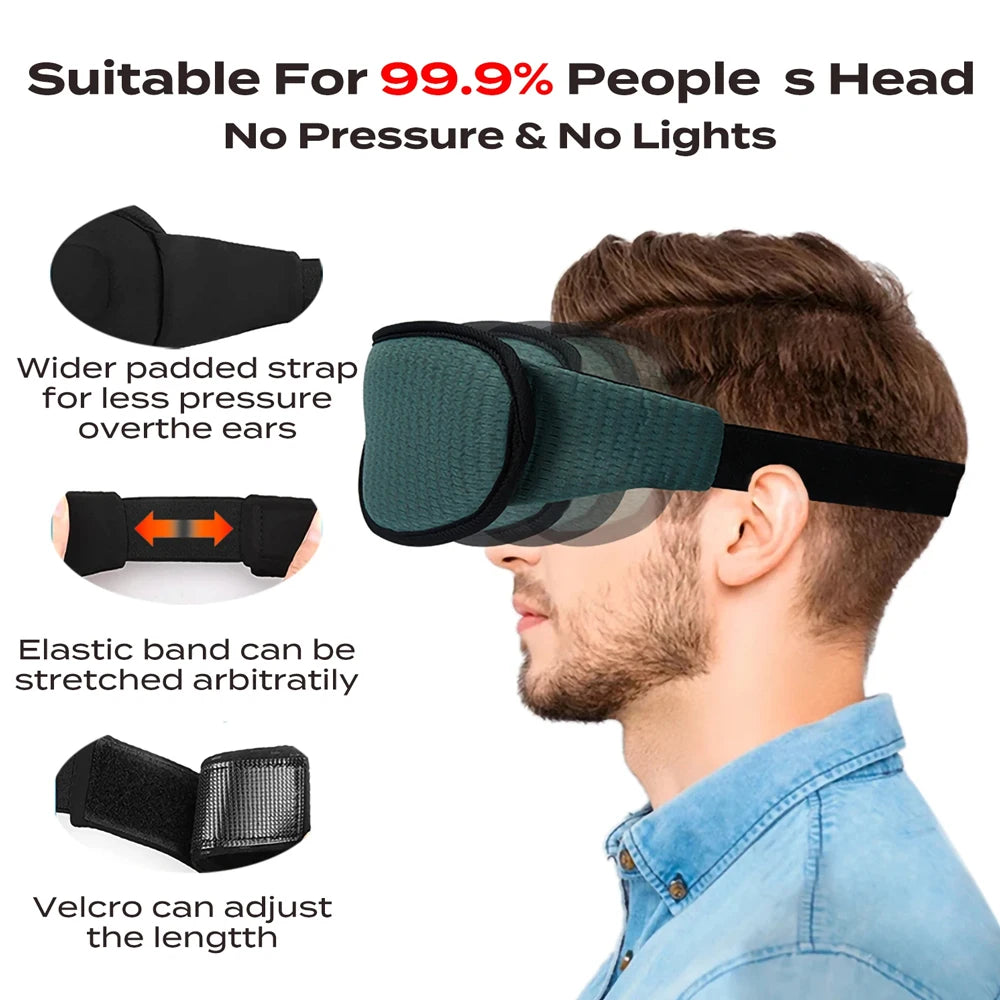 100% Light-Blocking Sleep Mask – Soft, Breathable Eye Mask for Travel and Relaxation - MJ-4U