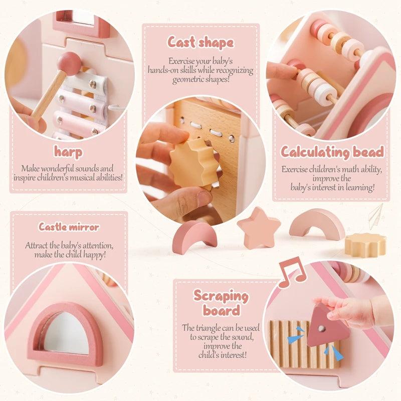 Wooden Montessorri Toys Five-in-one Multifunctional Educational Activity - MJ-4U
