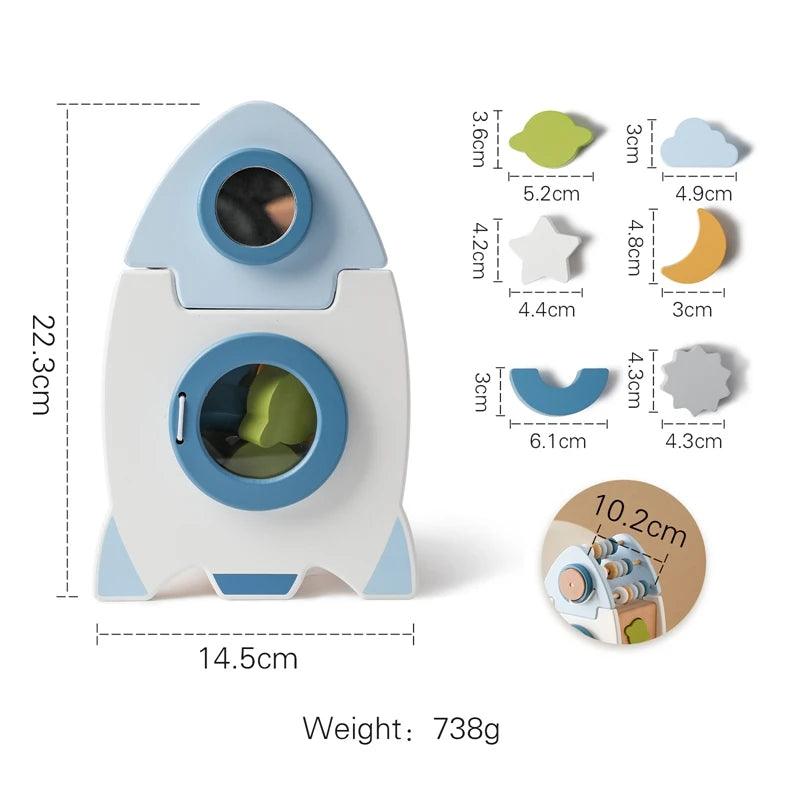 Wooden Rocket Montessori Toys Multifunctional Shape Early Child Education - MJ-4U