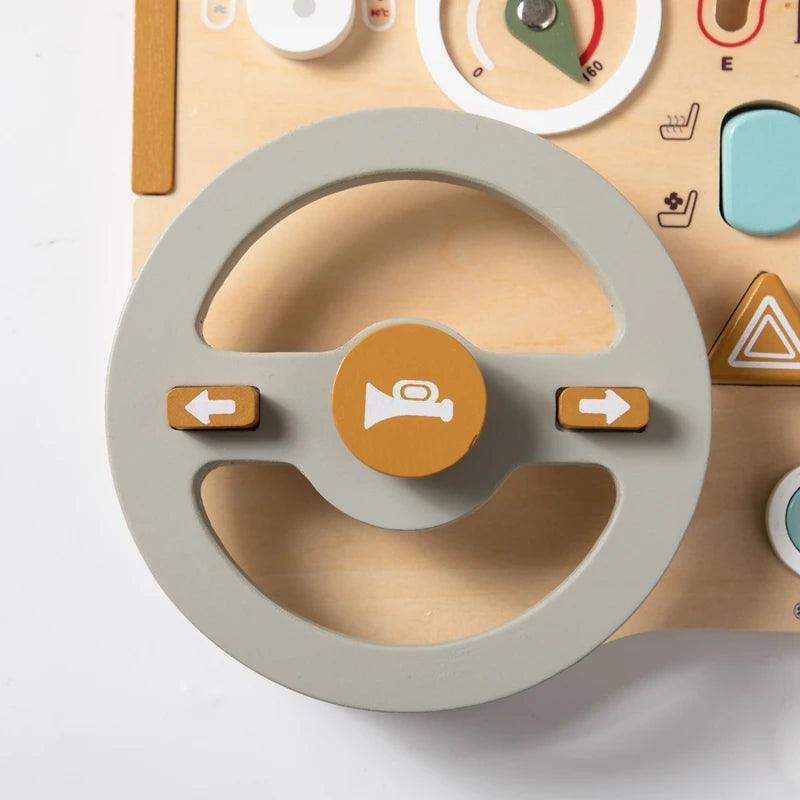 Wooden Montessori Toys Baby Car Busy Board Early Education Learning Sensory - MJ-4U