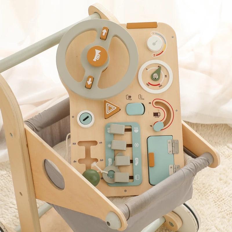 Wooden Montessori Toys Baby Car Busy Board Early Education Learning Sensory - MJ-4U
