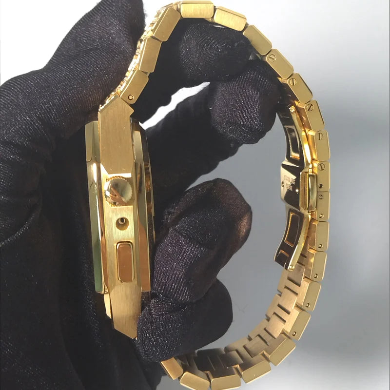 Watch Case Protection Cover Stainless Steel Material Strap With Zircon Modification Kit For Apple Watch - MJ-4U