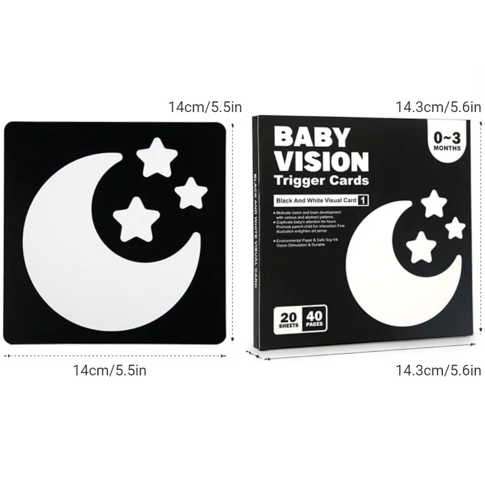 Baby Vision Stimulation - Montessori Cards Black and White Contrast Cards - MJ-4U