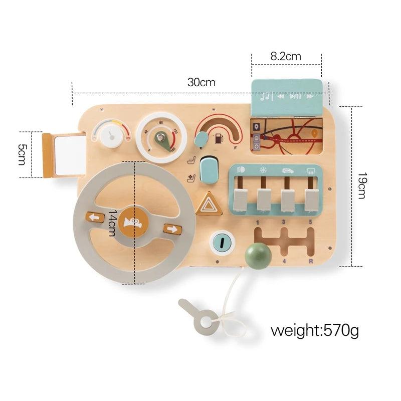 Wooden Montessori Toys Baby Car Busy Board Early Education Learning Sensory - MJ-4U