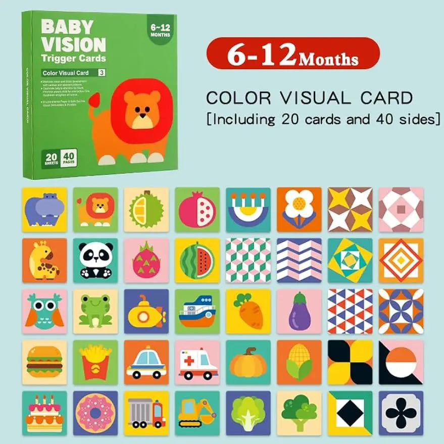 Baby Vision Stimulation - Montessori Cards Black and White Contrast Cards - MJ-4U