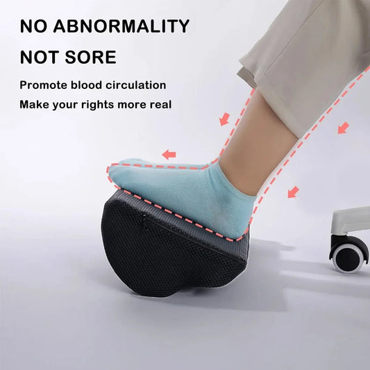 Ergonomic Under-Desk Foot Rest – Memory Foam Foot Stool for Fatigue Relief, Non-Slip Base, Washable Cover - MJ-4U