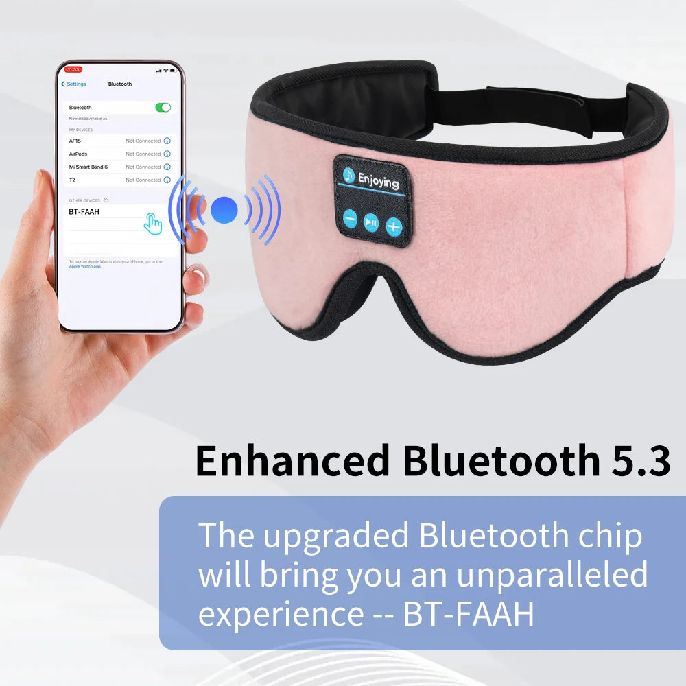 Bluetooth Sleeping Mask with 5.3 Wireless Headphones – Ideal for Side Sleepers, Travel, and Gifting