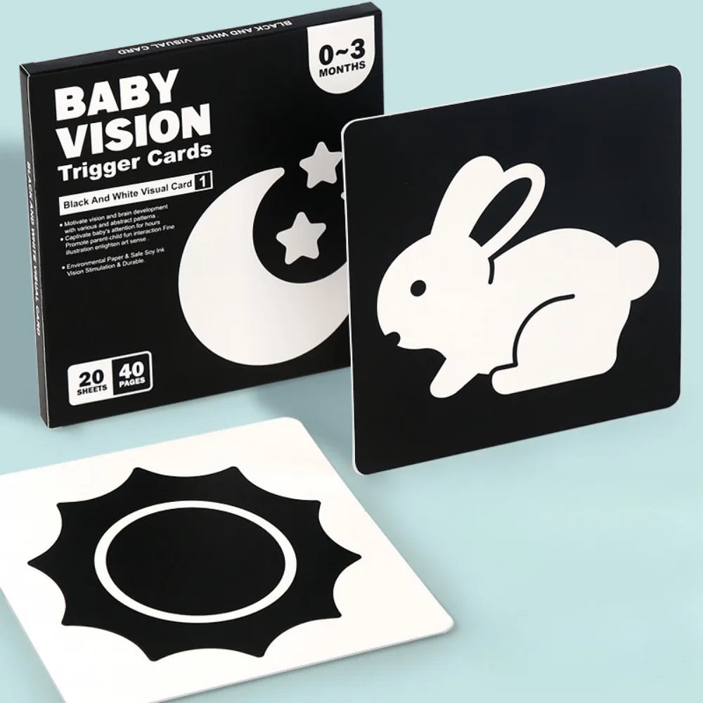Baby Vision Stimulation - Montessori Cards Black and White Contrast Cards - MJ-4U