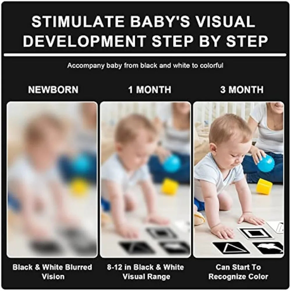 Baby Vision Stimulation - Montessori Cards Black and White Contrast Cards - MJ-4U