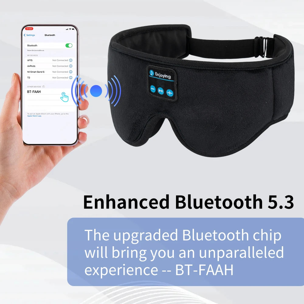 Bluetooth Sleeping Mask with 5.3 Wireless Headphones – Ideal for Side Sleepers, Travel, and Gifting