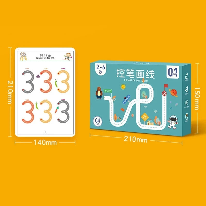 Montessori Drawing Children Toy Pen Control Training Color Shape Math Match Game Set Toddler Learning Educational Toy