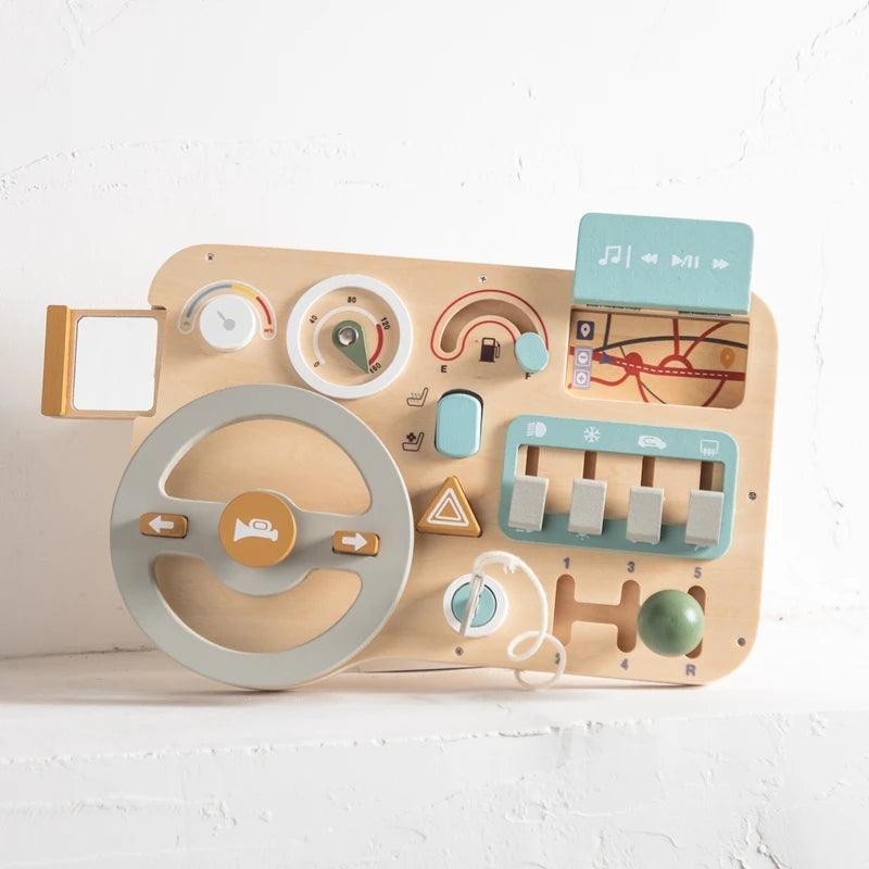 Wooden Montessori Toys Baby Car Busy Board Early Education Learning Sensory - MJ-4U