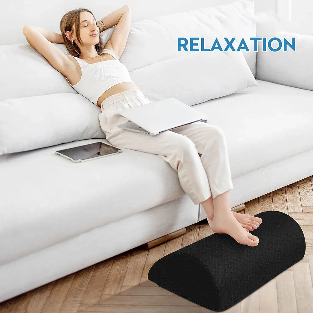 Ergonomic Under-Desk Foot Rest – Memory Foam Foot Stool for Fatigue Relief, Non-Slip Base, Washable Cover
