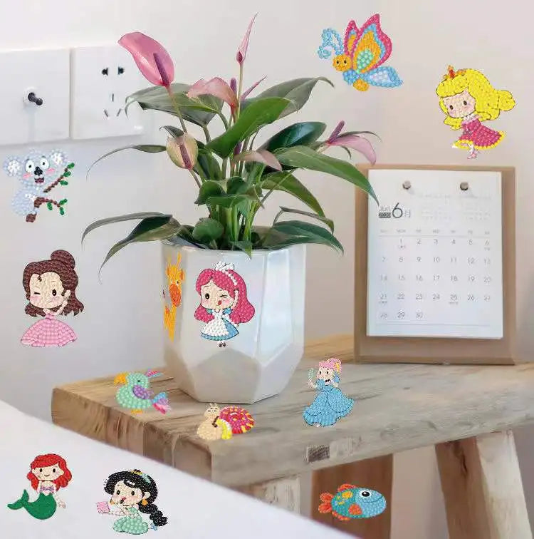 Diamond Painting 5D Stickers Easy For Kids Disney Princess Diamond Art Diamond Mosaic Stickers by Numbers Kits for Children