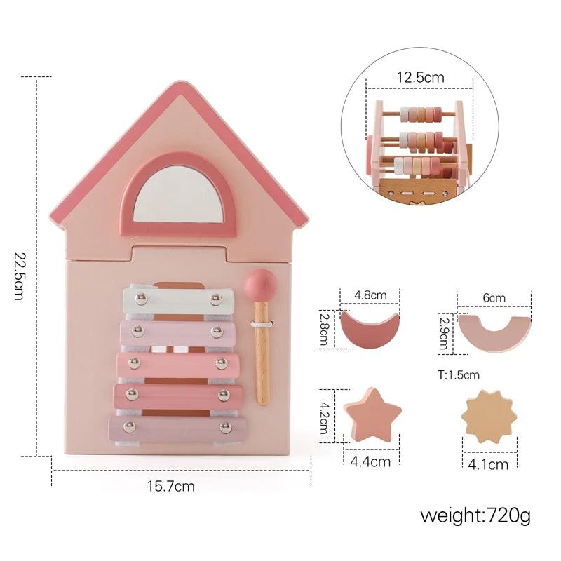 Wooden Montessorri Toys Five-in-one Multifunctional Educational Activity - MJ-4U
