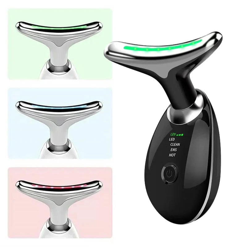 LED Neck & Face Massager 3 Light Modes Skin Tightening & Lifting Device - MJ-4U