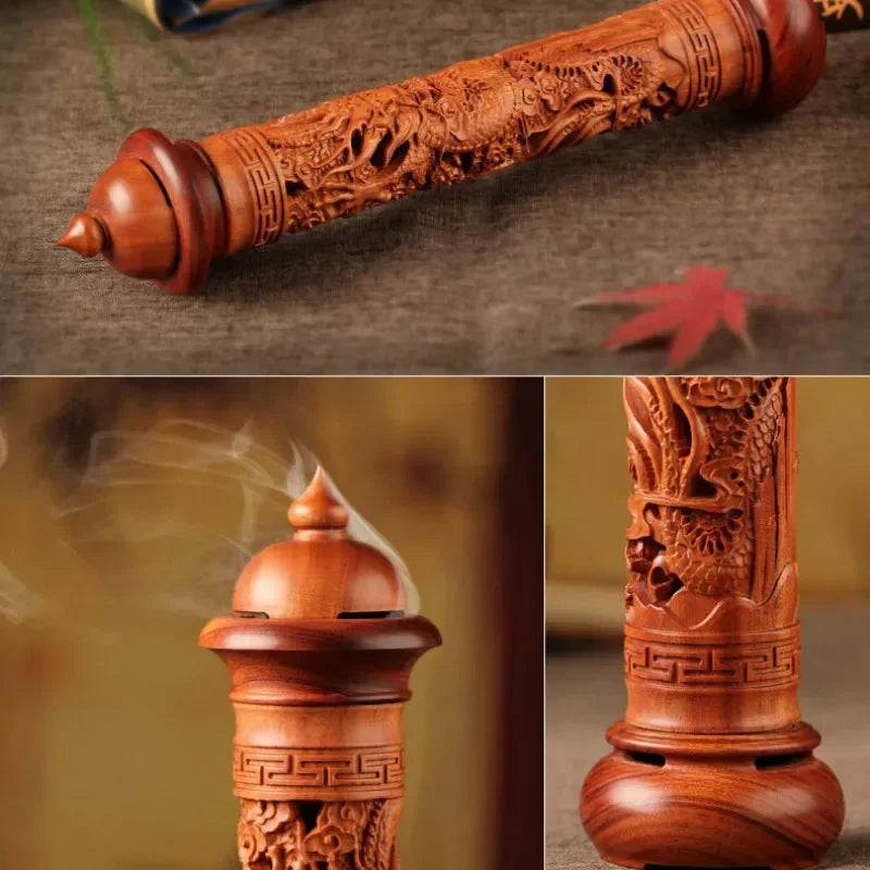 Redwood Solid Wood Incense Burner – 29cm Stick Holder for Home & Living Room Décor