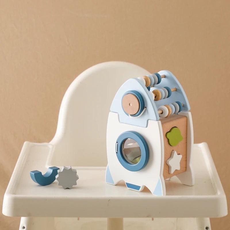 Wooden Rocket Montessori Toys Multifunctional Shape Early Child Education - MJ-4U