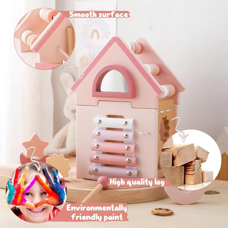 Wooden Montessorri Toys Five-in-one Multifunctional Educational Activity - MJ-4U