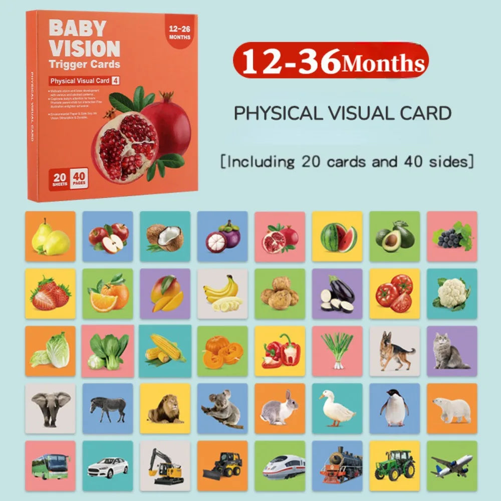 Baby Vision Stimulation - Montessori Cards Black and White Contrast Cards - MJ-4U