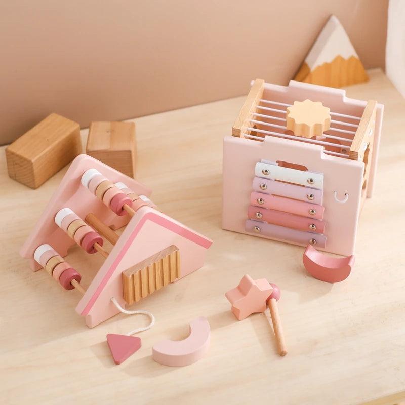 Wooden Montessorri Toys Five-in-one Multifunctional Educational Activity - MJ-4U