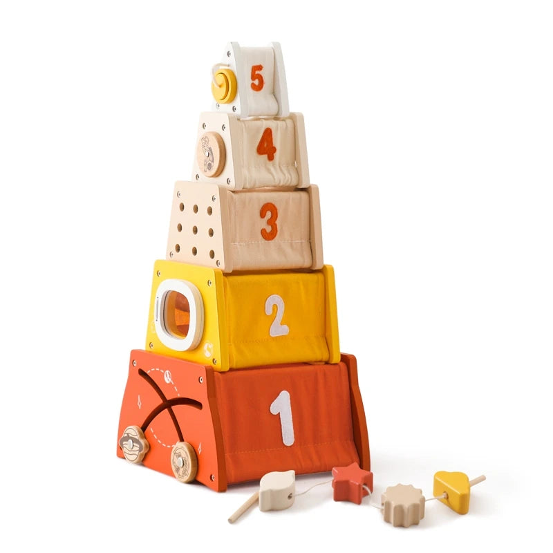 Wooden Rocket Montessori Toys Multifunctional Shape Early Child Education