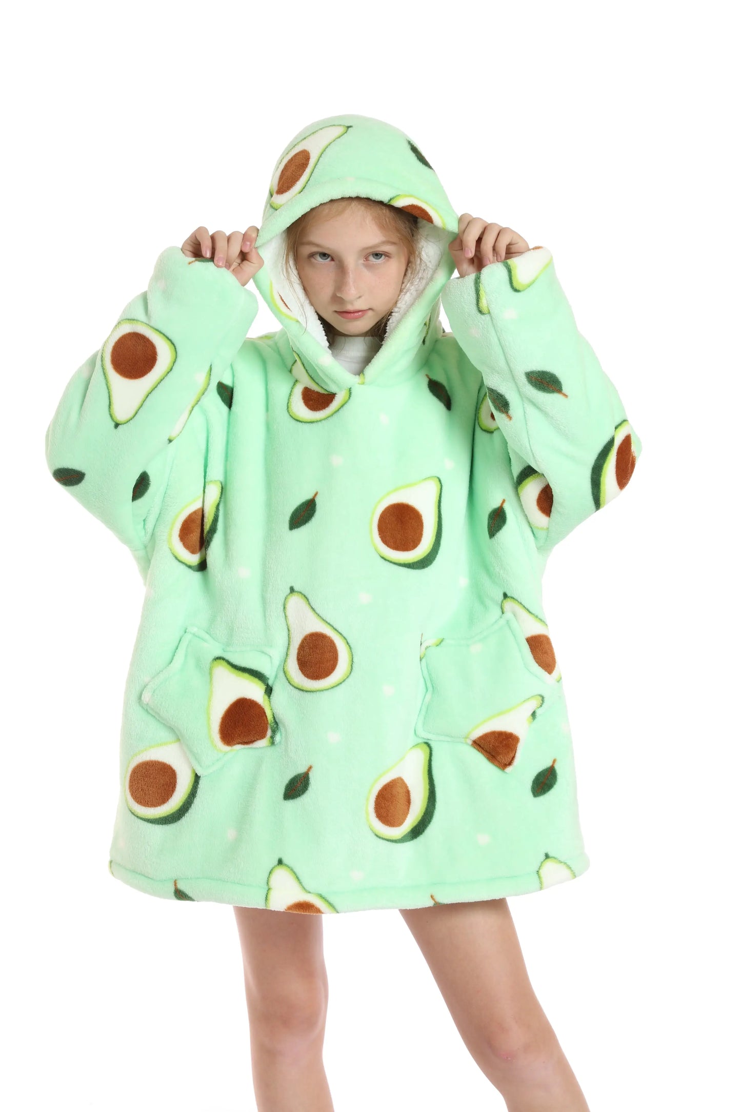 Super Warm Flannel Blanket Hoodie for Men Women Kids - Many Designs