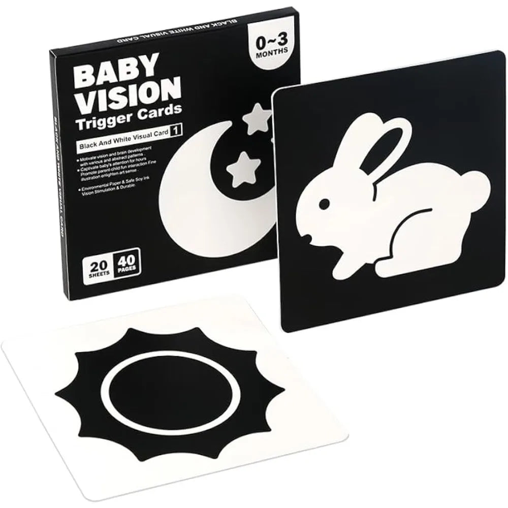 Baby Vision Stimulation - Montessori Cards Black and White Contrast Cards - MJ-4U