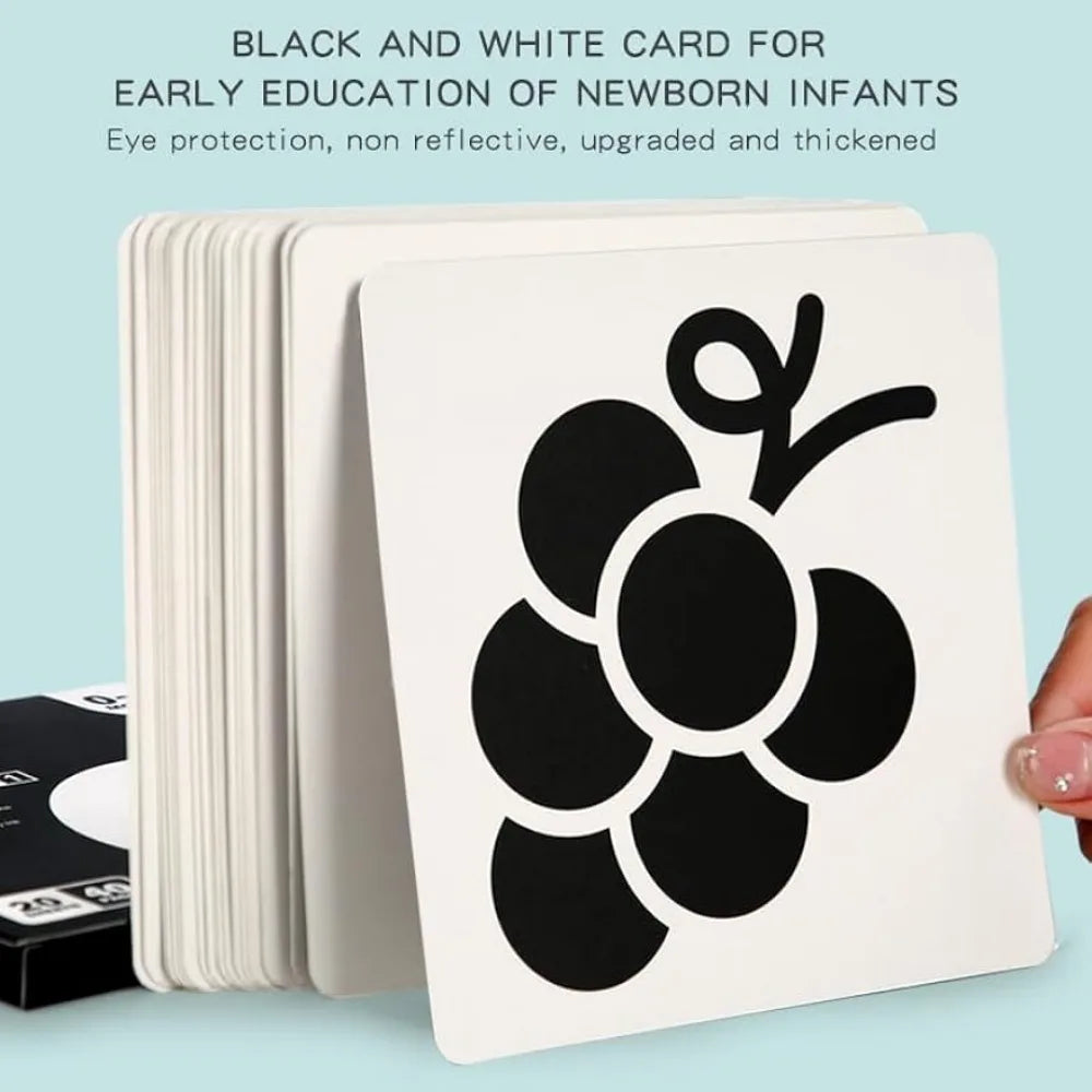 Baby Vision Stimulation - Montessori Cards Black and White Contrast Cards - MJ-4U
