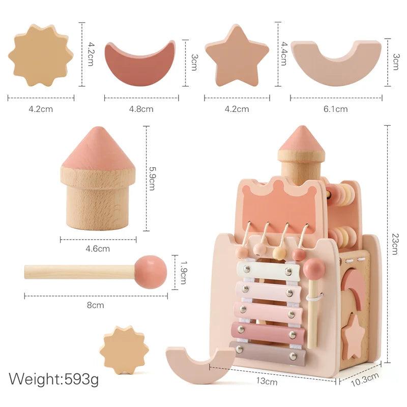 Wooden Montessorri Toys Five-in-one Multifunctional Educational Activity - MJ-4U