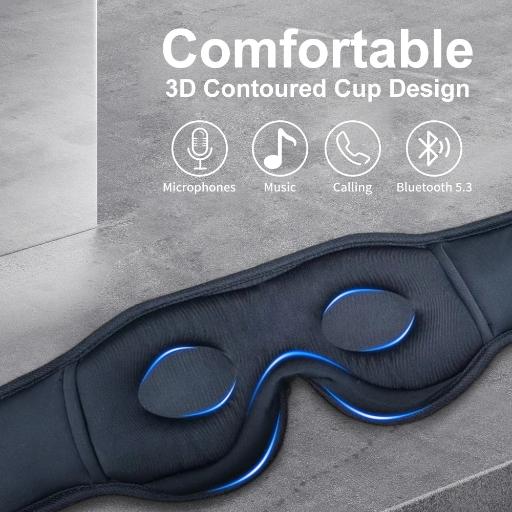 Bluetooth Sleeping Mask with 5.3 Wireless Headphones – Ideal for Side Sleepers, Travel, and Gifting