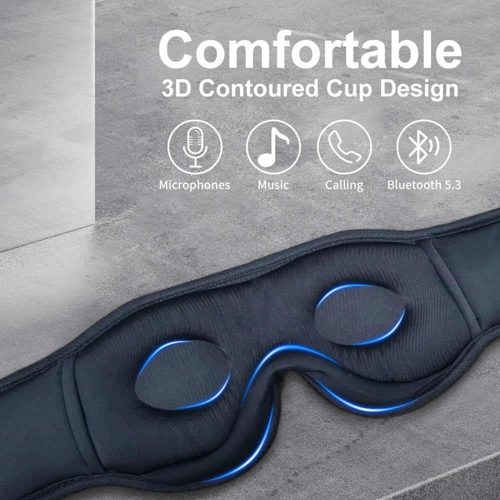 Bluetooth Sleeping Mask with 5.3 Wireless Headphones – Ideal for Side Sleepers, Travel, and Gifting