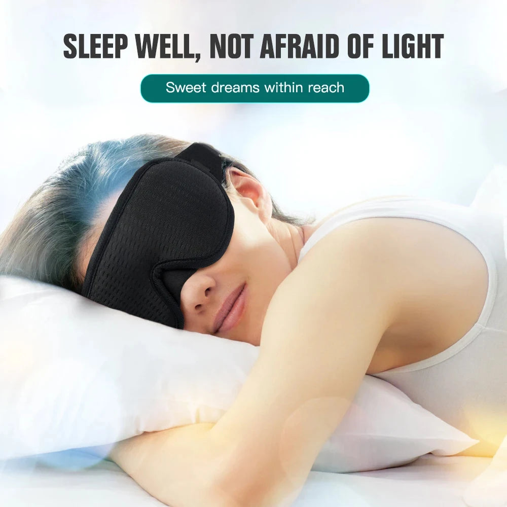 100% Light-Blocking Sleep Mask – Soft, Breathable Eye Mask for Travel and Relaxation - MJ-4U