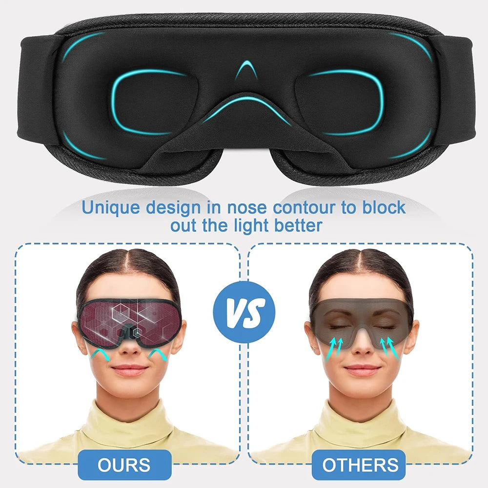 100% Light-Blocking Sleep Mask – Soft, Breathable Eye Mask for Travel and Relaxation - MJ-4U