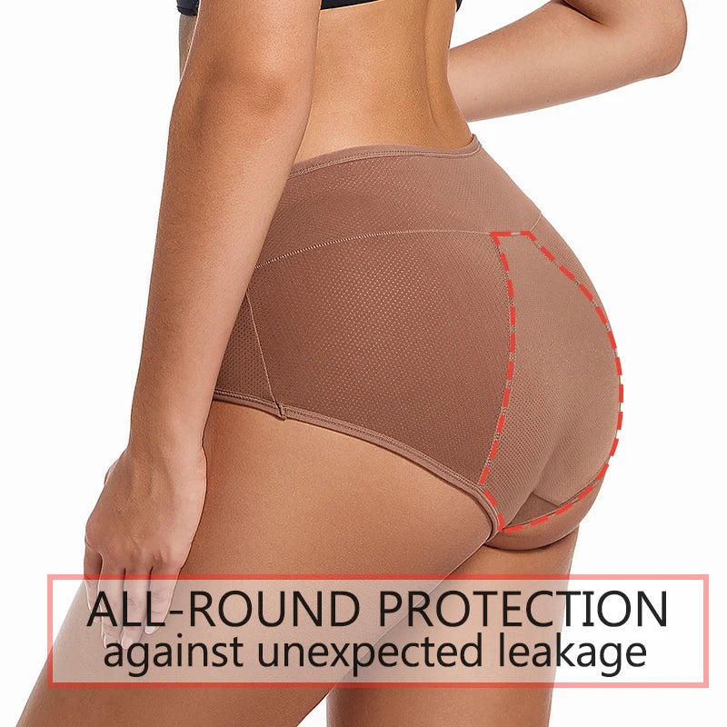 3-Layer Women's Period Panties - Leakproof Menstrual Underwear Size XS - XXL - MJ-4U