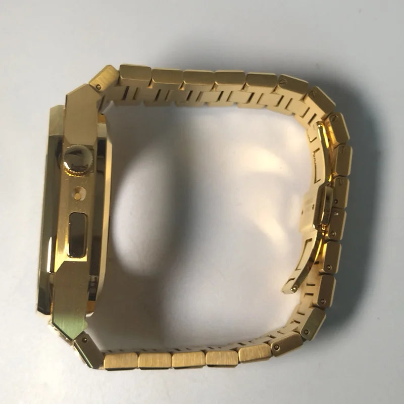 Watch Case Protection Cover Stainless Steel Material Strap With Zircon Modification Kit For Apple Watch - MJ-4U