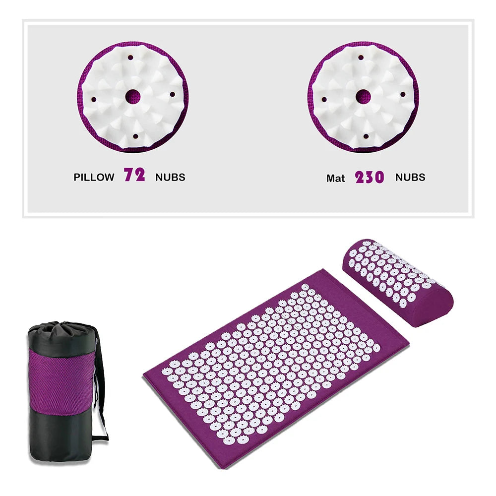 Acupressure Yoga Mat Massage Cushion Pillow Acupuncture Pain and Stress Relief - MJ-4U