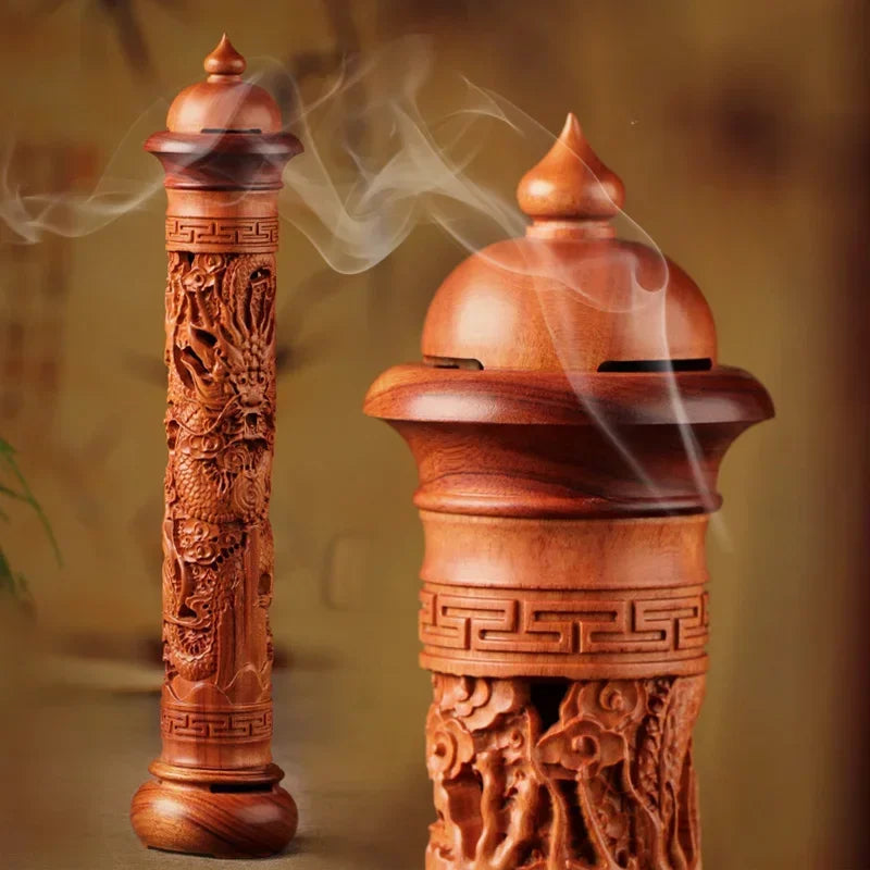 Redwood Solid Wood Incense Burner – 29cm Stick Holder for Home & Living Room Décor