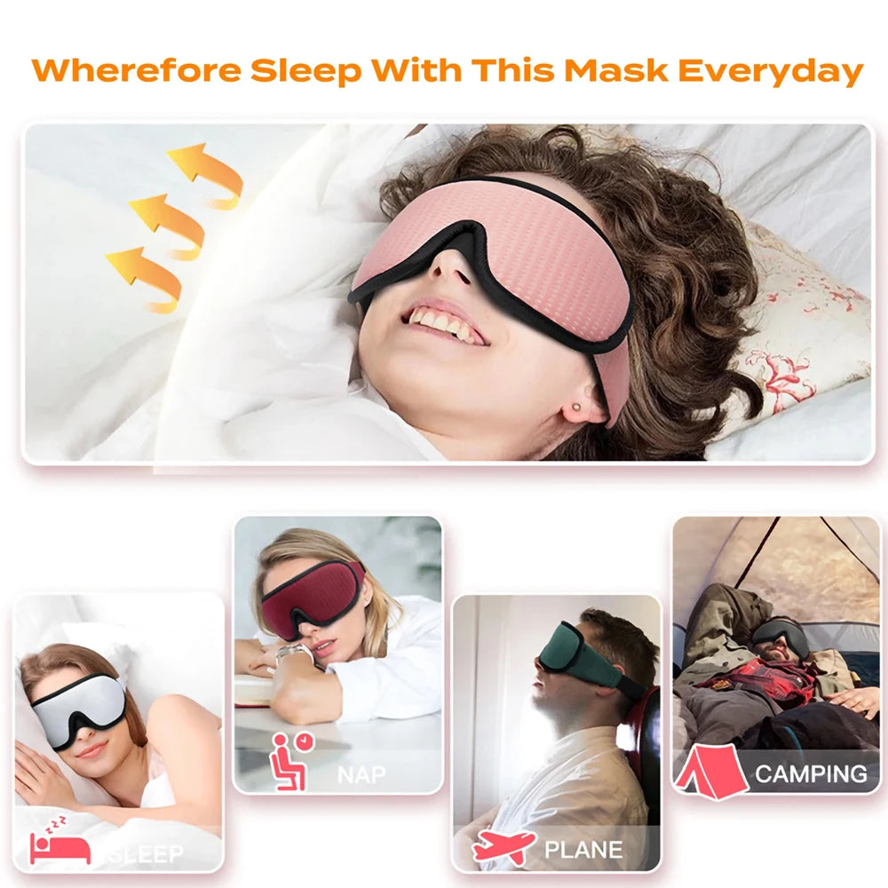 100% Light-Blocking Sleep Mask – Soft, Breathable Eye Mask for Travel and Relaxation - MJ-4U