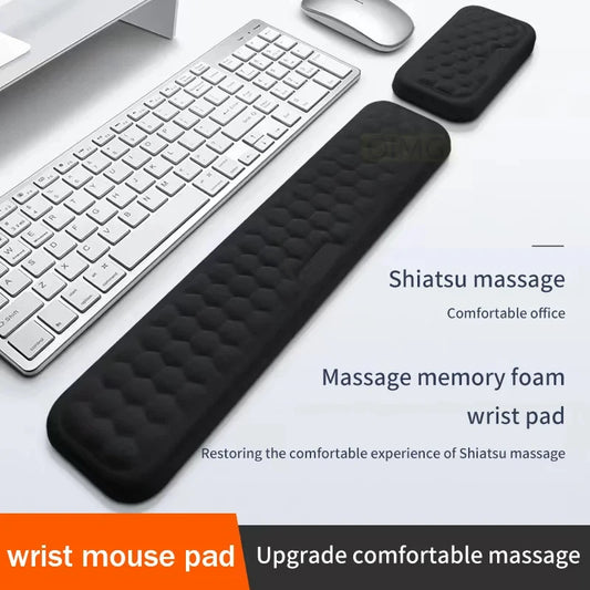 Ergonomic Wrist Support Mouse & Keyboard Pad – Silicone with Massage Texture | For PC, Laptop, Gaming, Office
