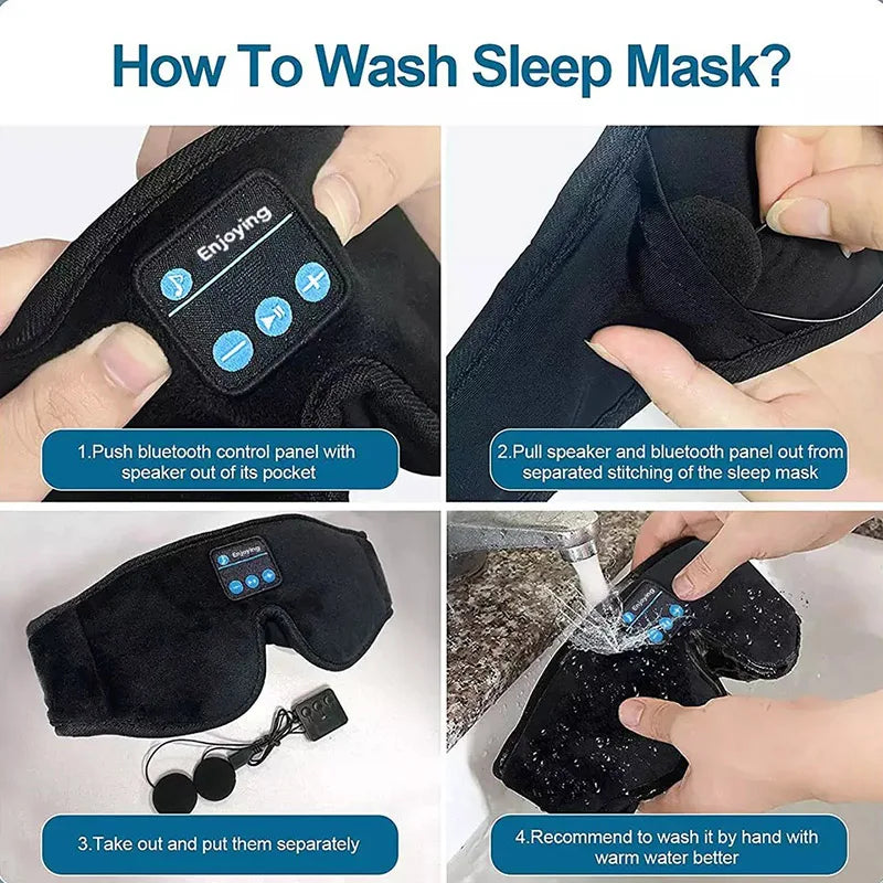 Bluetooth Sleeping Headphones Eye Mask – Comfort, Sound, and Relaxation in One - MJ-4U