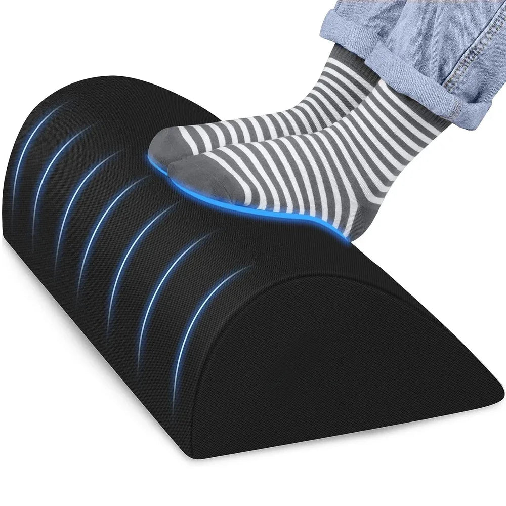 Ergonomic Under-Desk Foot Rest – Memory Foam Foot Stool for Fatigue Relief, Non-Slip Base, Washable Cover