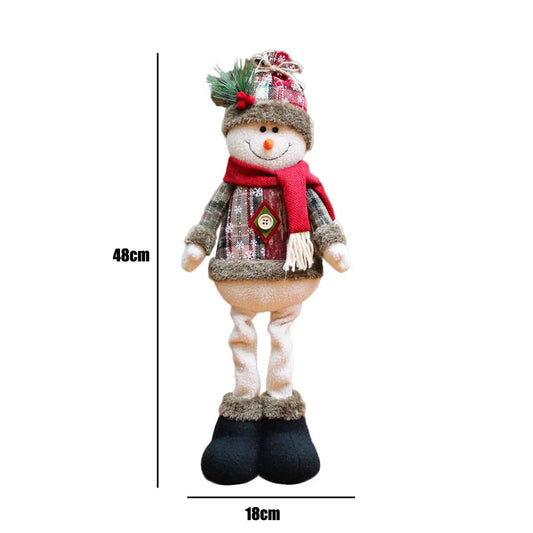 Christmas Plush Decorations – Santa, Snowman & Reindeer Flannel Dolls (48cm/18”)