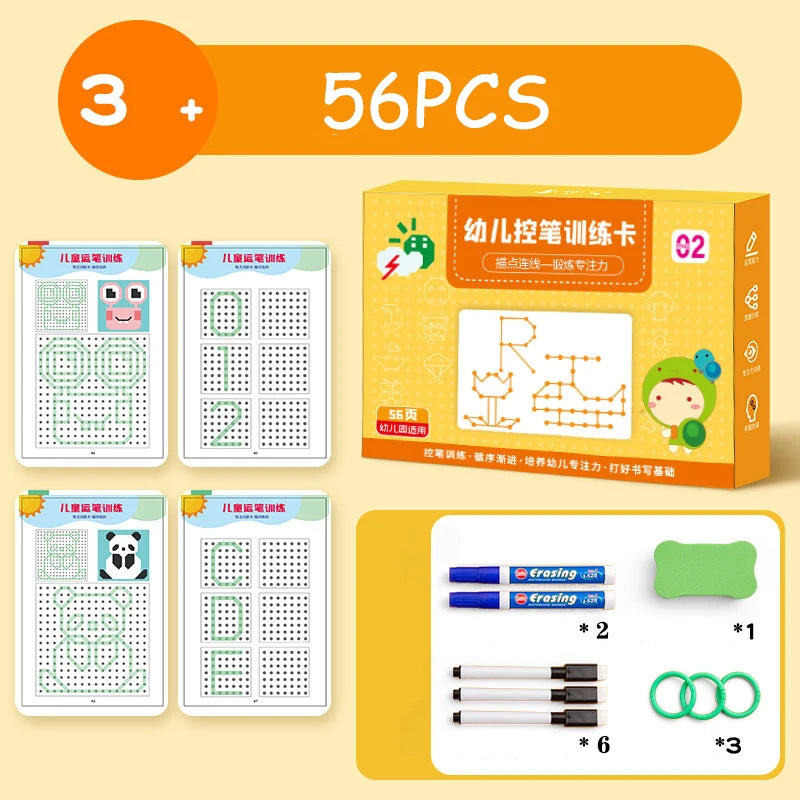 Montessori Drawing Children Toy Pen Control Training Color Shape Math Match Game Set Toddler Learning Educational Toy