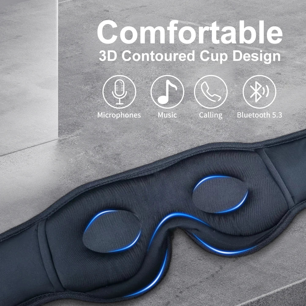 Bluetooth Sleeping Mask with 5.3 Wireless Headphones – Ideal for Side Sleepers, Travel, and Gifting